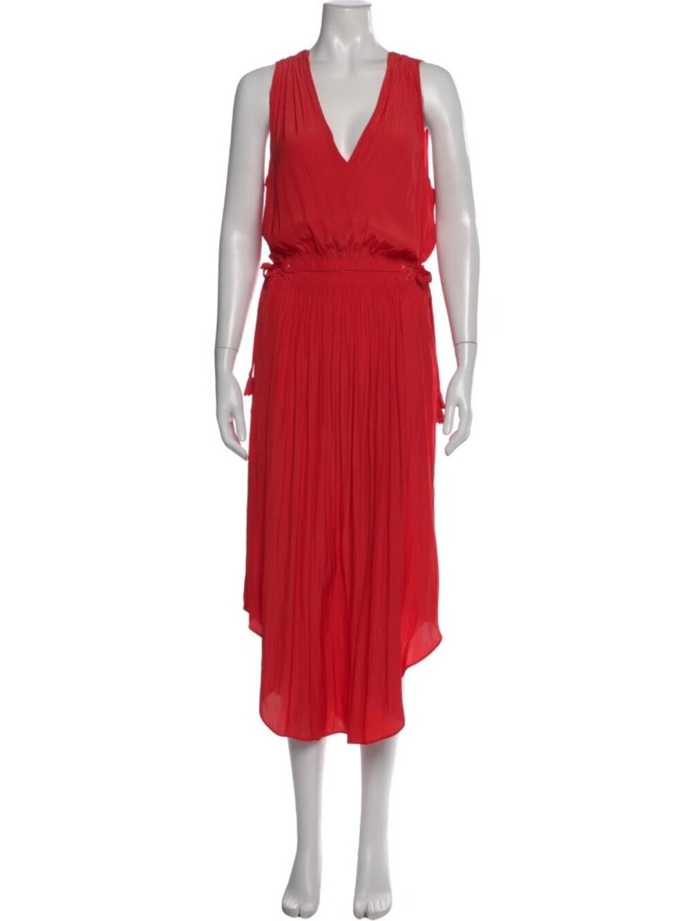 Ramy Brook  V-Neck Midi Length Dress  Red | Size: L